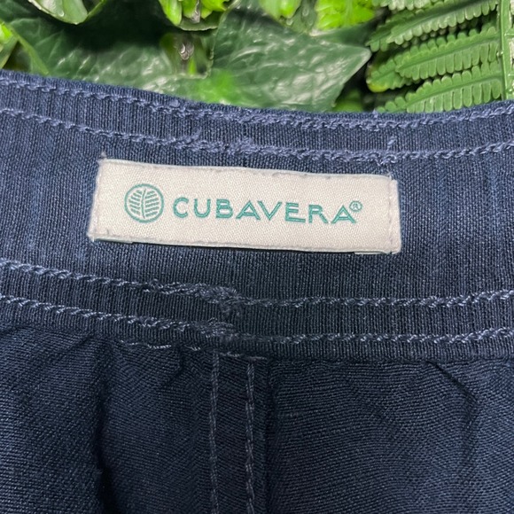 CUBAVERA‎ Shorts Men's 4X Blue Cargo Linen Blend Elastic Waist Drawstring  3284 - Picture 4 of 10